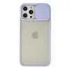 Apple İphone 12 Pro Max Kılıf Palm Buzlu Kamera Sürgülü Silikon - Lila