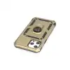 Apple İphone 12 Pro Max Kılıf Pars Lens Yüzüklü Silikon - Gold