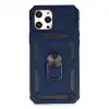 Apple İphone 12 Pro Max Kılıf Pars Lens Yüzüklü Silikon - Lacivert