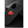 Apple İphone 12 Pro Max Kılıf Range Yüzüklü Silikon - Siyah-kırmızı