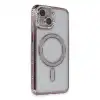 Apple İphone 13 Kılıf Joke Simli Magneticsafe Kılıf - Pembe