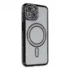 Apple İphone 13 Kılıf Joke Simli Magneticsafe Kılıf - Siyah