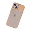 Apple İphone 13 Kılıf Palm Buzlu Kamera Sürgülü Silikon - Pembe