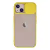 Apple İphone 13 Kılıf Palm Buzlu Kamera Sürgülü Silikon - Sarı