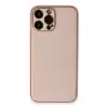 Apple İphone 13 Pro Kılıf Coco Deri Silikon Kapak - Pembe