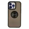 Apple İphone 13 Pro Kılıf Montreal Yüzüklü Silikon Kapak - Siyah