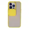 Apple İphone 13 Pro Kılıf Palm Buzlu Kamera Sürgülü Silikon - Sarı