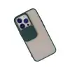 Apple İphone 13 Pro Kılıf Palm Buzlu Kamera Sürgülü Silikon - Yeşil