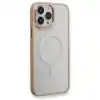 Apple İphone 13 Pro Kılıf Room Magneticsafe Silikon - Pudra