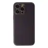 Apple İphone 13 Pro Max Kılıf Coco Deri Silikon Kapak - Derin Mor