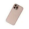 Apple İphone 13 Pro Max Kılıf Coco Deri Silikon Kapak - Pudra