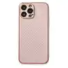 Apple İphone 13 Pro Max Kılıf Coco Karbon Silikon - Pembe
