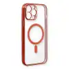 Apple İphone 13 Pro Max Kılıf Magneticsafe Lazer Silikon - Kırmızı