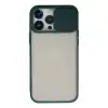 Apple İphone 13 Pro Max Kılıf Palm Buzlu Kamera Sürgülü Silikon - Yeşil