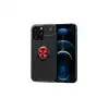 Apple İphone 13 Pro Max Kılıf Range Yüzüklü Silikon - Siyah-kırmızı