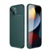 Apple İphone 14 Kılıf Auto Focus Karbon Kapak - Koyu Yeşil