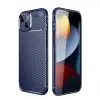Apple İphone 14 Kılıf Auto Focus Karbon Kapak - Lacivert