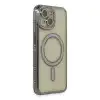 Apple İphone 14 Kılıf Joke Simli Magneticsafe Kılıf - Gri