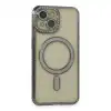 Apple İphone 14 Kılıf Joke Simli Magneticsafe Kılıf - Gri