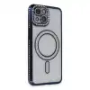 Apple İphone 14 Kılıf Joke Simli Magneticsafe Kılıf - Lacivert