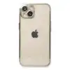 Apple İphone 14 Kılıf Razer Lensli Silikon - Gümüş