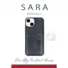 Apple İphone 14 Kılıf Sara Kartvizitli Deri Kılıf - Siyah