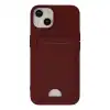 Apple İphone 14 Plus Kılıf Kelvin Kartvizitli Silikon - Bordo