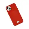 Apple İphone 14 Plus Kılıf Kelvin Kartvizitli Silikon - Kırmızı