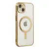 Apple İphone 14 Plus Kılıf Magneticsafe Lazer Silikon - Gold
