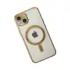 Apple İphone 14 Plus Kılıf Magneticsafe Lazer Silikon - Gold