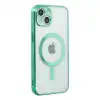 Apple İphone 14 Plus Kılıf Magneticsafe Lazer Silikon - Haki Yeşil