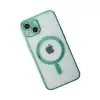 Apple İphone 14 Plus Kılıf Magneticsafe Lazer Silikon - Haki Yeşil