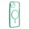 Apple İphone 14 Plus Kılıf Magneticsafe Lazer Silikon - Haki Yeşil