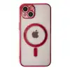 Apple İphone 14 Plus Kılıf Magneticsafe Lazer Silikon - Kırmızı