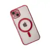 Apple İphone 14 Plus Kılıf Magneticsafe Lazer Silikon - Kırmızı