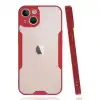Apple İphone 14 Plus Kılıf Platin Silikon - Kırmızı