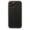 Apple İphone 14 Pro Kılıf Coco Deri Silikon Kapak - Siyah