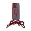Apple İphone 14 Pro Kılıf Divo Lazer Askılı Magsafe Kapak - Kırmızı