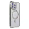 Apple İphone 14 Pro Kılıf Joke Simli Magneticsafe Kılıf - Gümüş