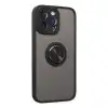 Apple İphone 14 Pro Kılıf Montreal Yüzüklü Silikon Kapak - Siyah