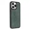 Apple İphone 14 Pro Max Kılıf Aras Deri Kapak - Koyu Yeşil