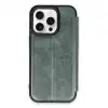 Apple İphone 14 Pro Max Kılıf Flip Cover - Koyu Yeşil