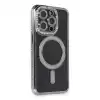 Apple İphone 14 Pro Max Kılıf Joke Simli Magneticsafe Kılıf - Gri
