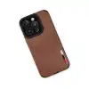 Apple İphone 14 Pro Max Kılıf Loop Deri Silikon - Kahverengi