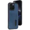 Apple İphone 14 Pro Max Kılıf Sara Kartvizitli Deri Kılıf - Lacivert