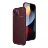 Apple İphone 15 Kılıf Auto Focus Karbon Kapak - Bordo