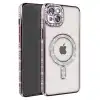 Apple İphone 15 Kılıf Joke Simli Magneticsafe Kılıf - Derin Mor