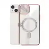 Apple İphone 15 Kılıf Joke Simli Magneticsafe Kılıf - Pembe