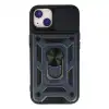 Apple İphone 15 Kılıf Pars Lens Yüzüklü Silikon - Lacivert