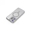 Apple İphone 15 Pro Kılıf Joke Simli Magneticsafe Kılıf - Gümüş